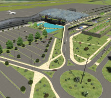 Computer generated representation of the new passenger terminal currently being planned at Zagreb Airport.