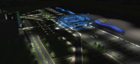 Computer generated representation of the new passenger terminal currently being planned at Zagreb Airport.